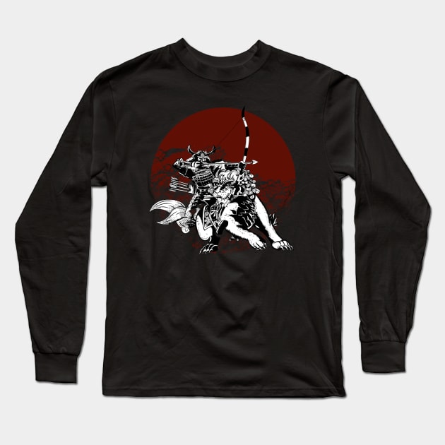 Blood Samurai Rider Long Sleeve T-Shirt by 3Zen Media